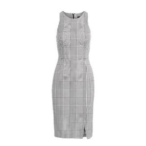 Banana Republic Plaid Bi-Stretch Sheath Dress in Black & White Houndstooth